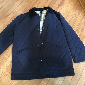 Mens Burberry Navy Quilted Barn Jacket Size M